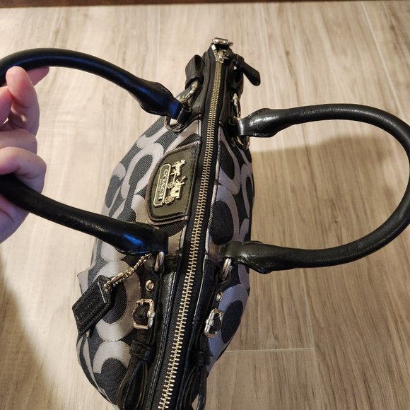 Euc Coach Madison Op Art Black 2way Shoulder Bag Or Handbag c - Picture 6 of 12